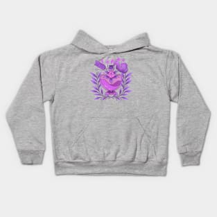 Pink floral love potion Kids Hoodie